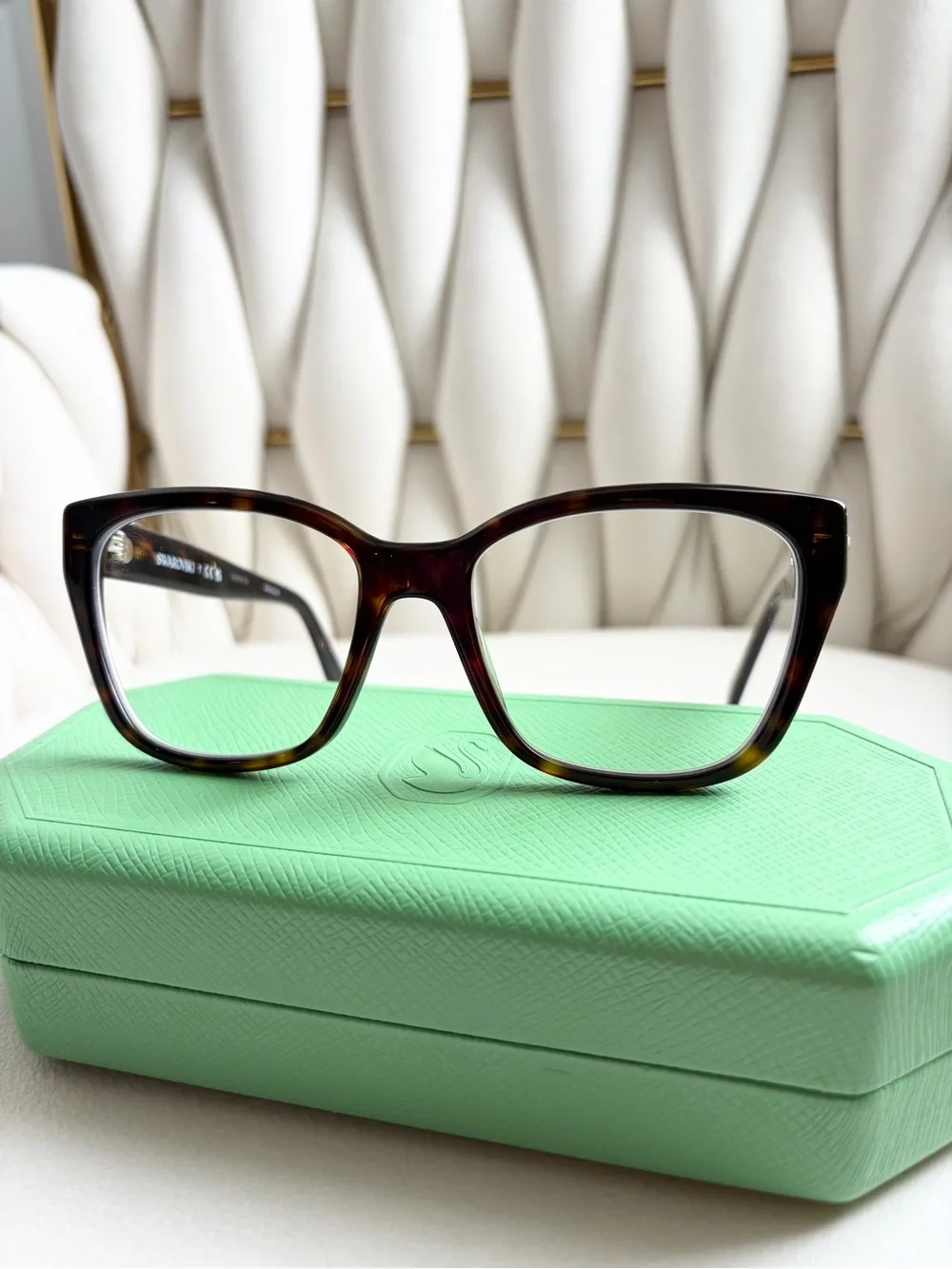 Swarovski Tortoiseshell Cat-Eye Frames with Crystal Accent